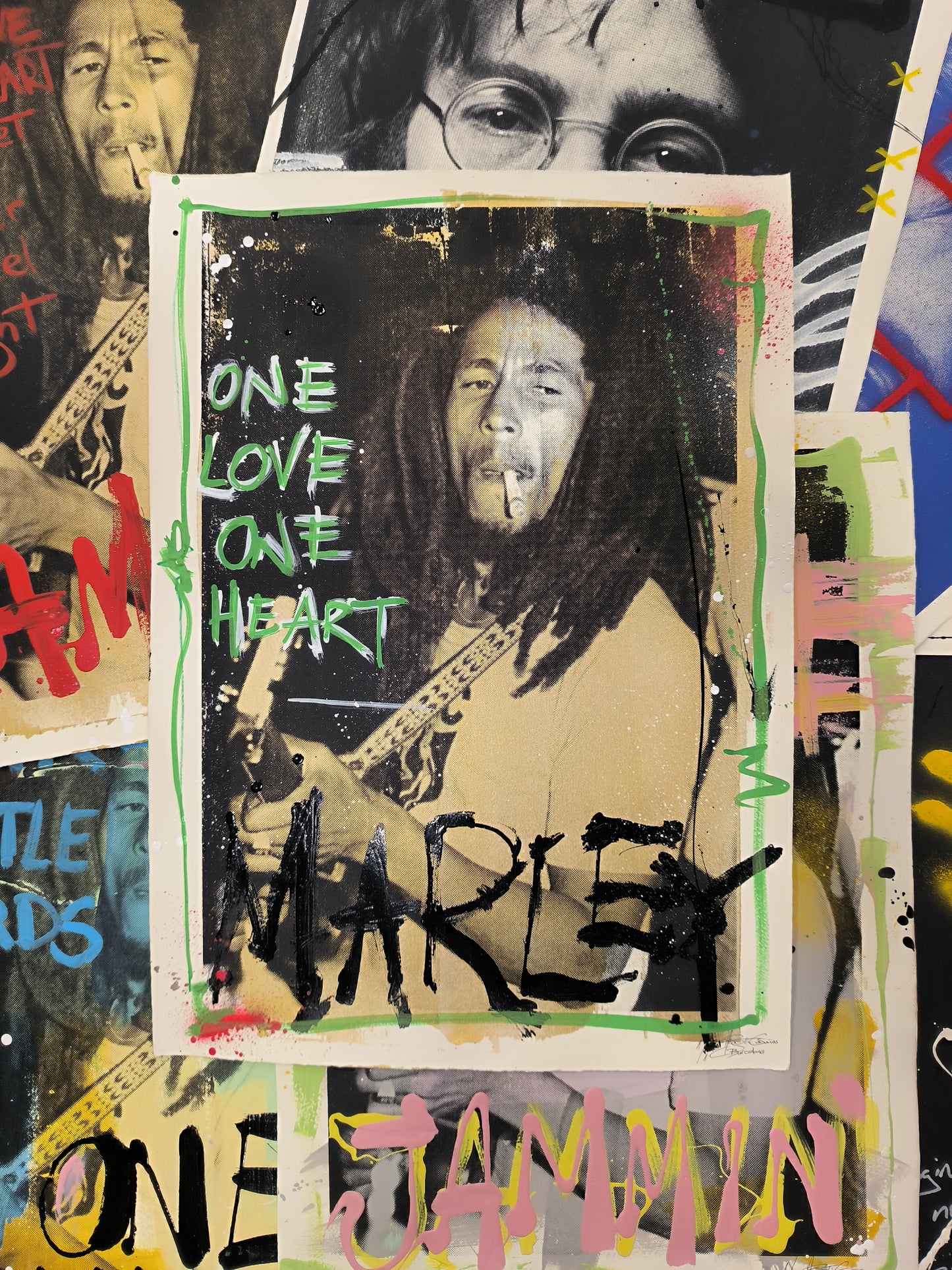 Bob Marley- Retrato print (original painting on paper) Arte Urbano Barcelona