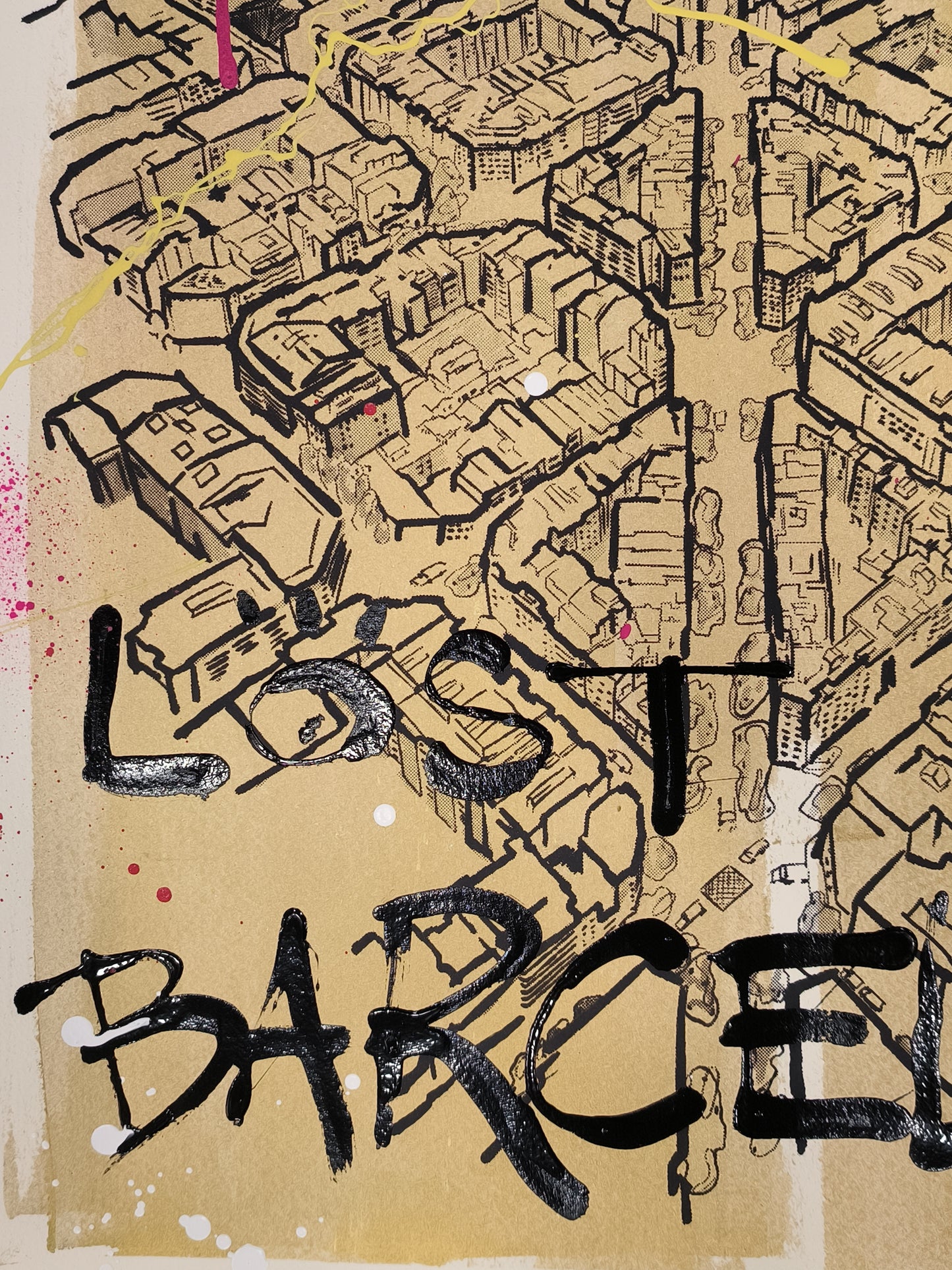 L'Eixample: Un viaje por la Barcelona de Gaudí - Retrato print (original painting on paper) Arte Urbano Barcelona