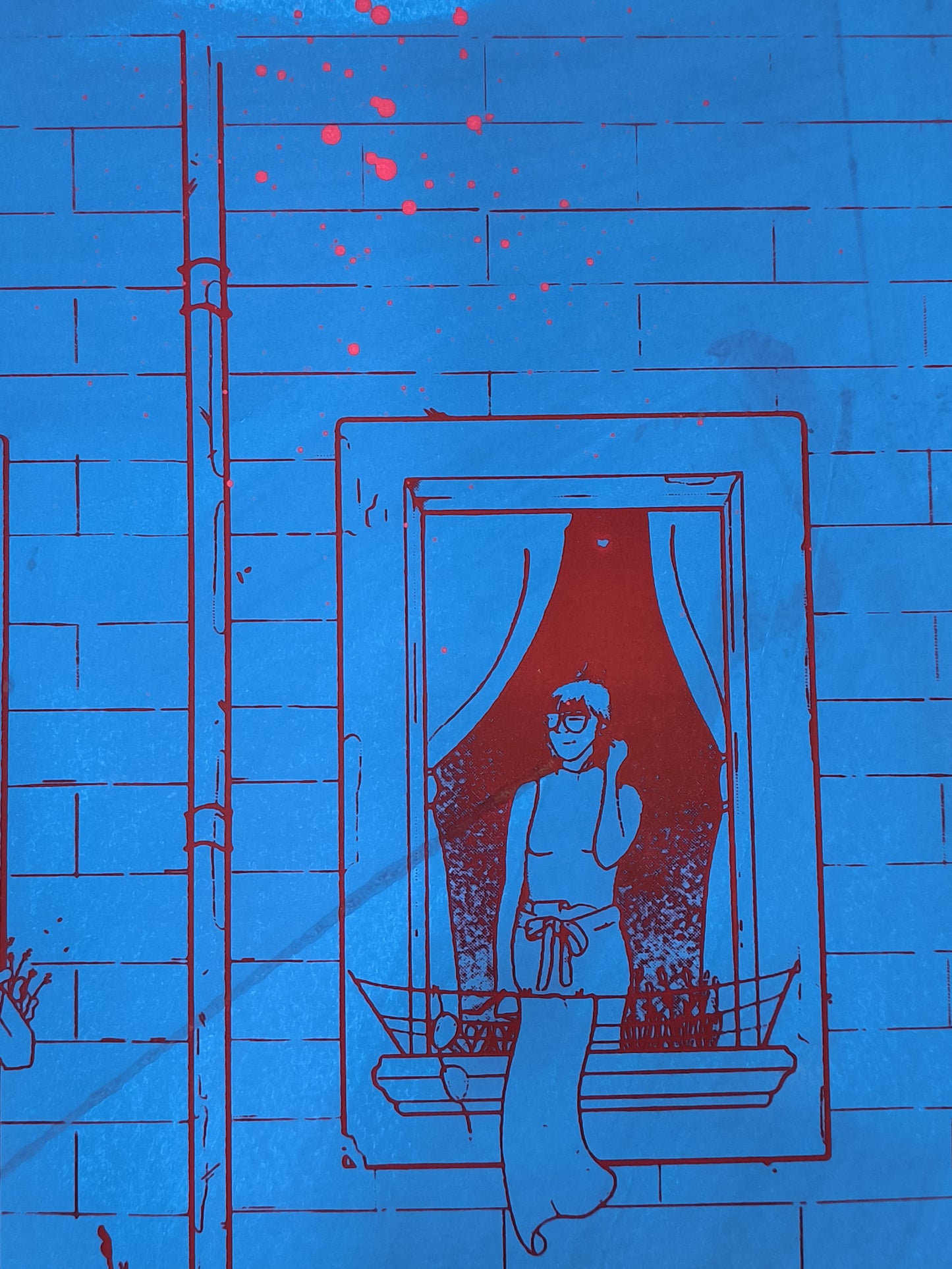 Balcones del Born - Retrato print (Original painting on paper) Arte Urbano Barcelona