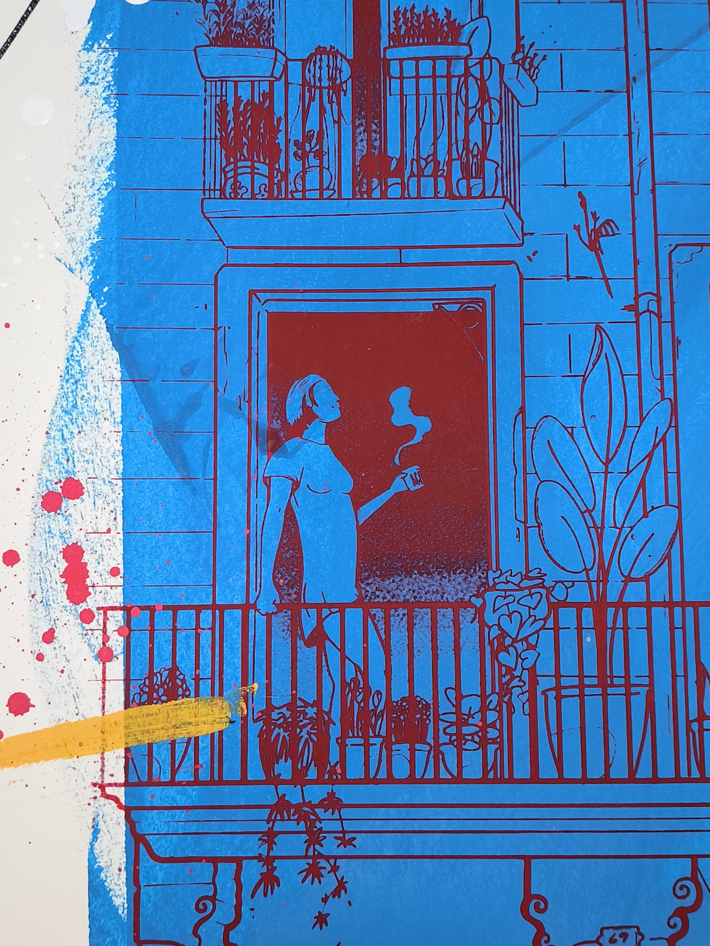 Balcones del Born - Retrato print (Original painting on paper) Arte Urbano Barcelona