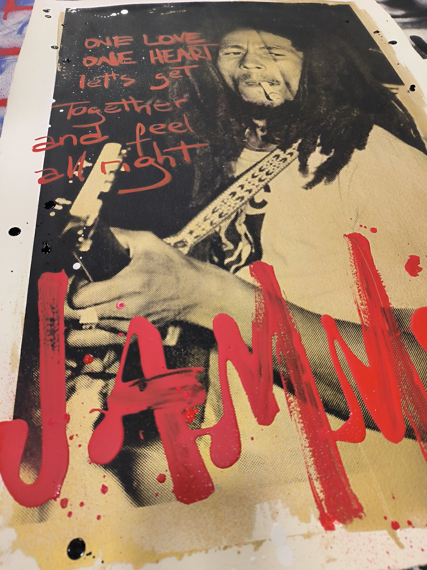 Bob Marley- Retrato Print (original painting on paper) Arte Urbano Barcelona