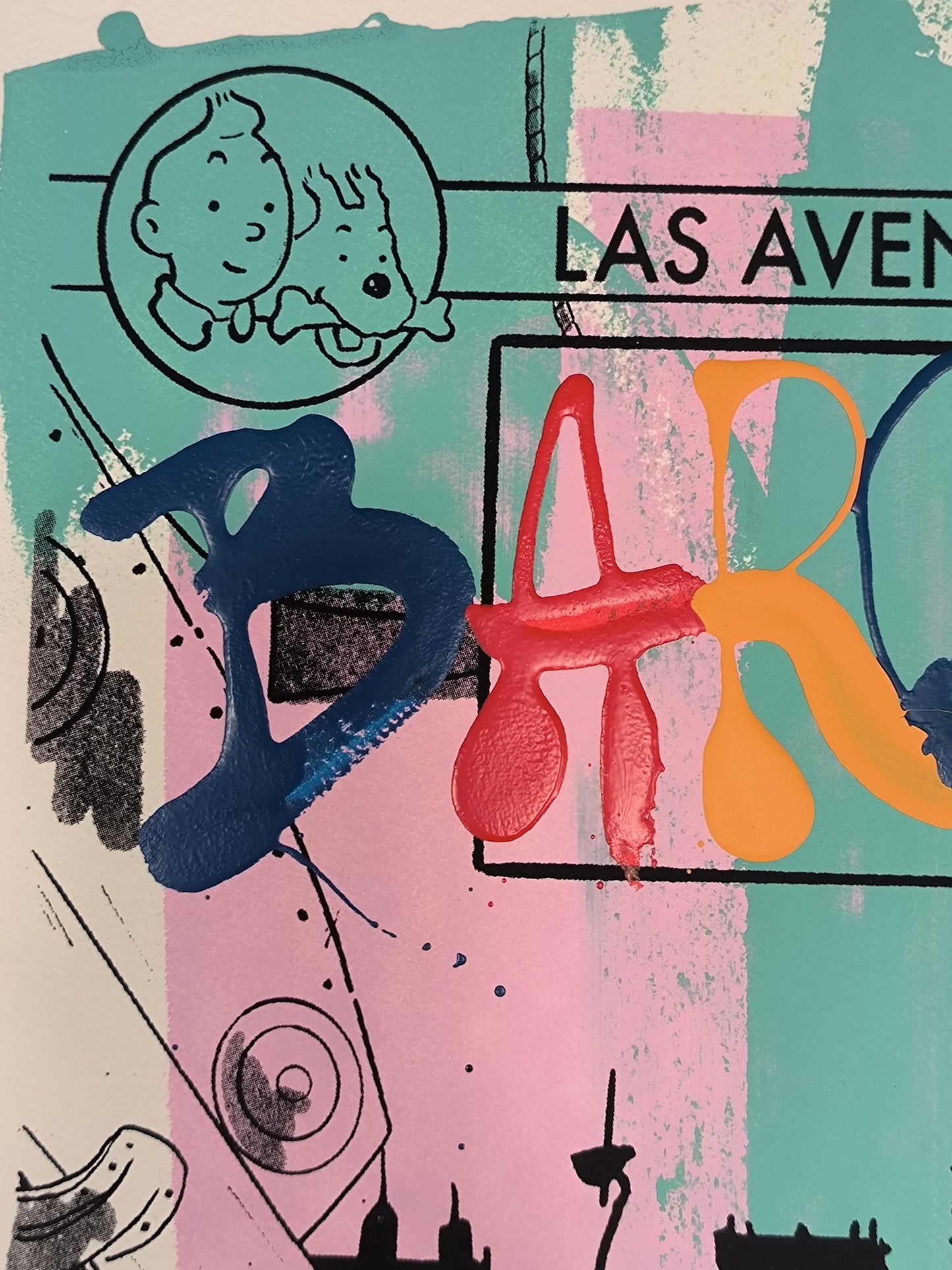 Tintin - Retrato print (Original painting on paper) contemporary art Barcelona