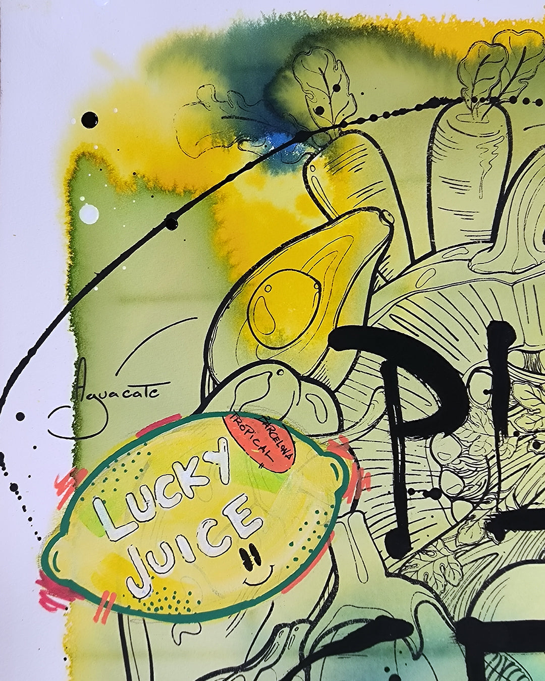 Corazon Vegetal: Amor Natural - Retrato print (original painting on paper) - Arte Urbano Contemporaneo