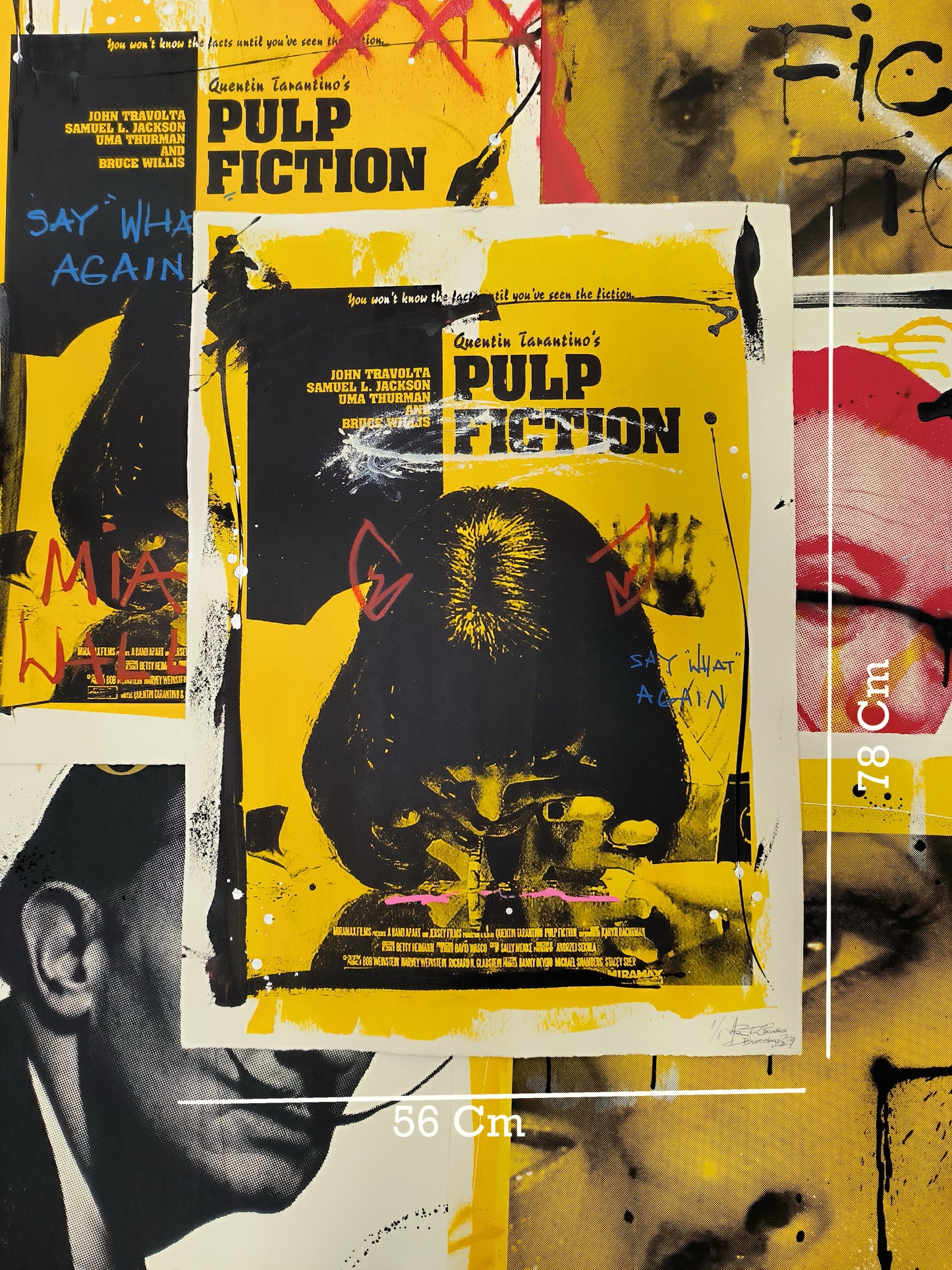 Mía Wallace (Pulp Fiction) - Retrato Print (Original painting on paper) Arte Urbano Barcelona