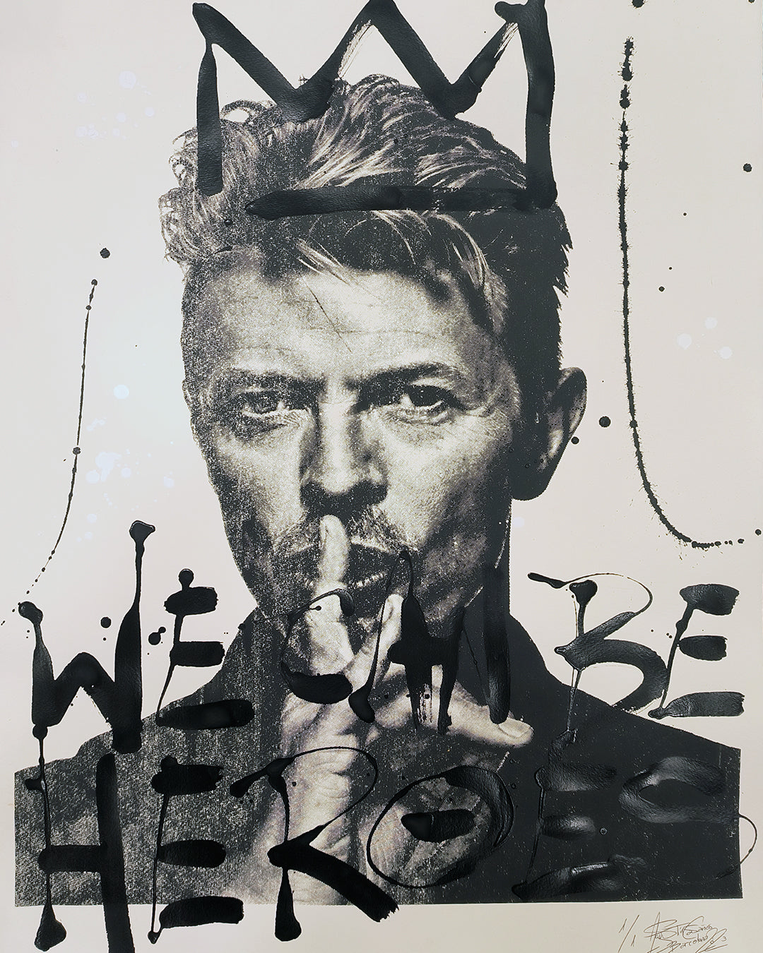 David Bowie - Retrato print (original painting on paper) Arte Urbano Barcelona