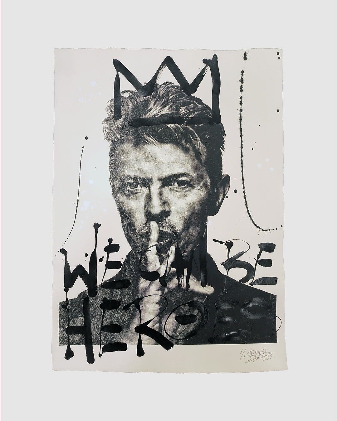 David Bowie - Retrato print (original painting on paper) Arte Urbano Barcelona