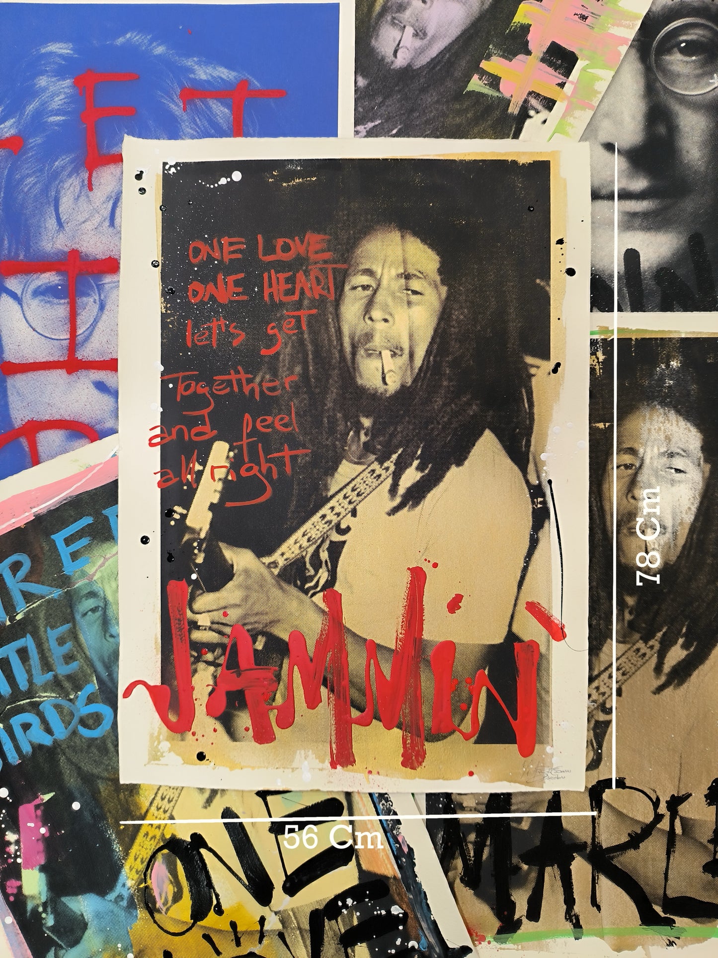 Bob Marley- Retrato Print (original painting on paper) Arte Urbano Barcelona