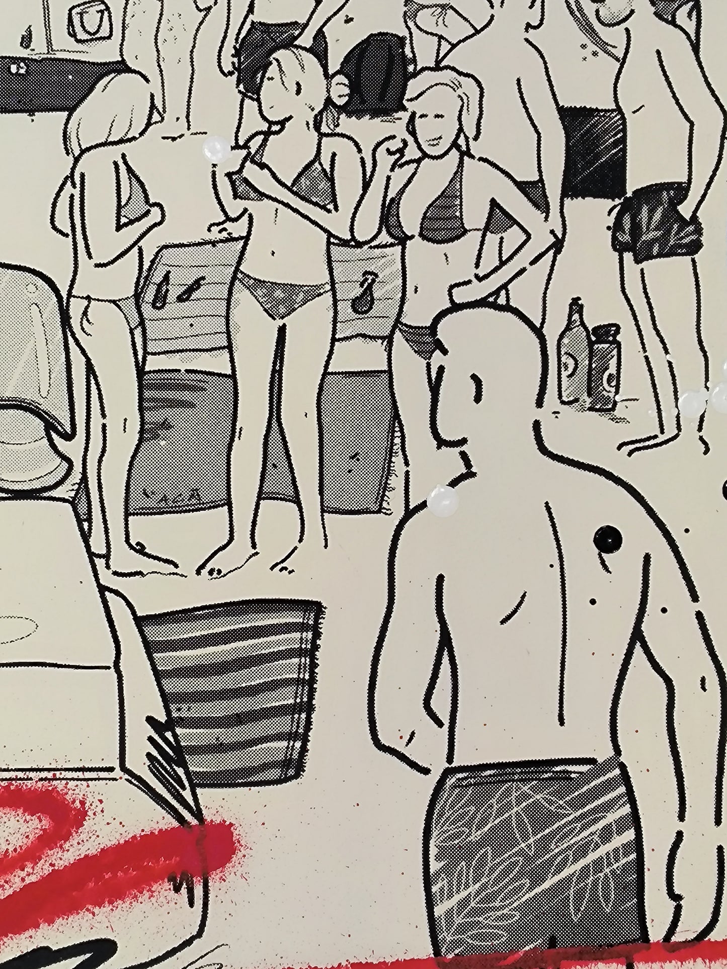 Playa Sitges - Arte Urbano Contemporáneo Barcelona - Retrato Print (original painting on paper)