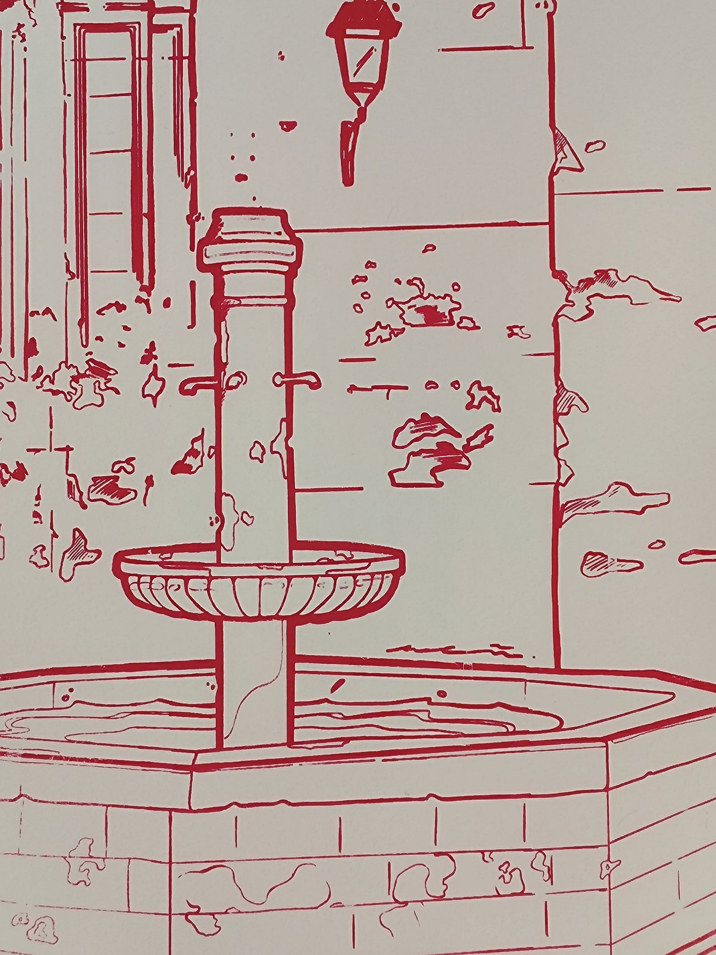 Plaza de Sant Felip Neri - Arte Urbano Contemporáneo Barcelona - Retrato Print (original painting on paper)