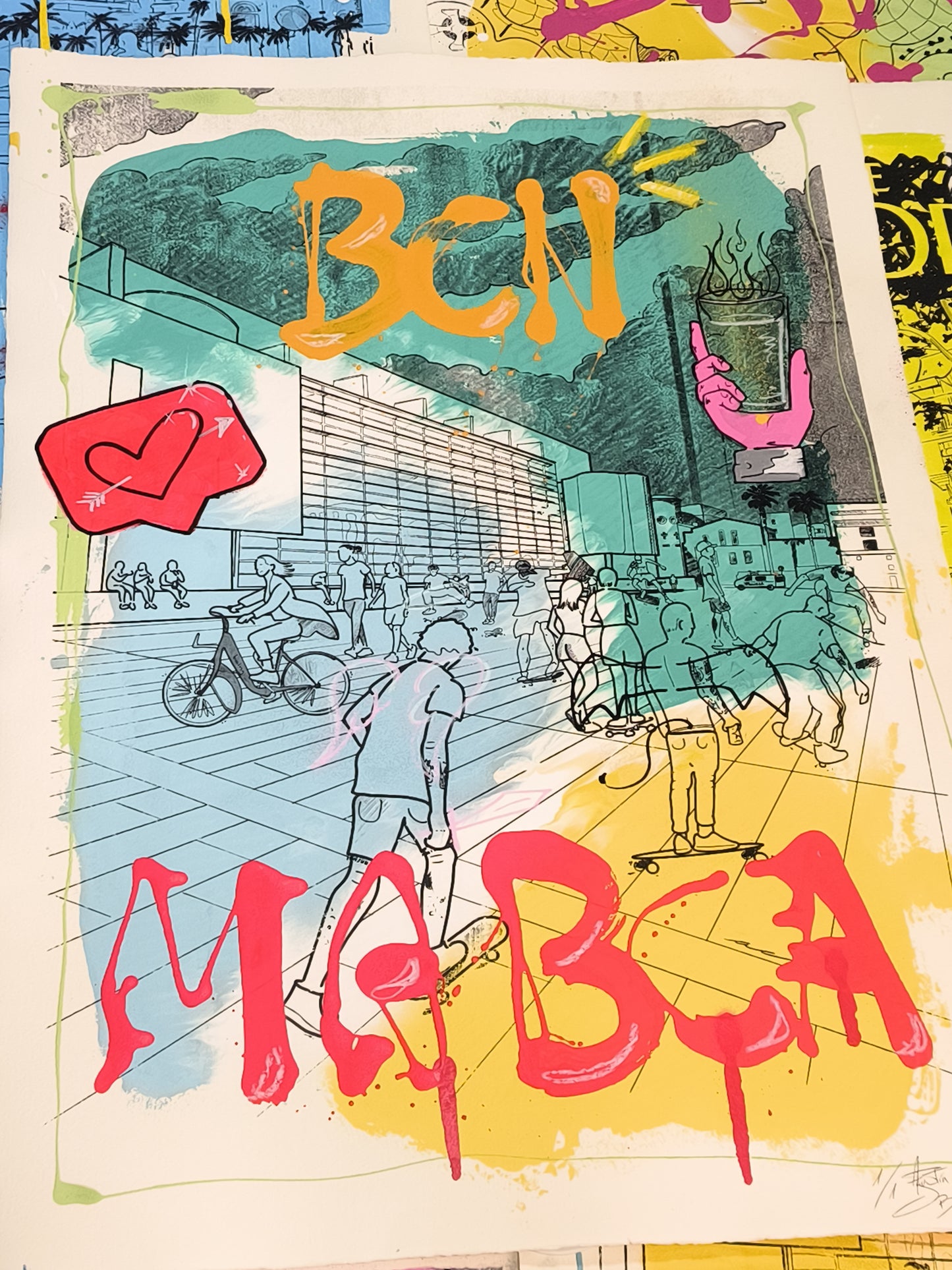 MACBA - Arte Urbano Contemporáneo Barcelona - Retrato Print (original painting on paper)