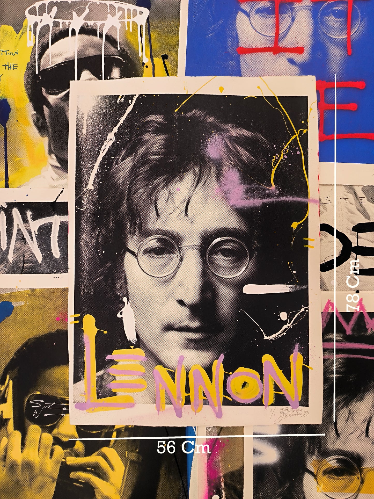 John Lenon - Retrato print (Original painting on paper) Arte Urbano Barcelona