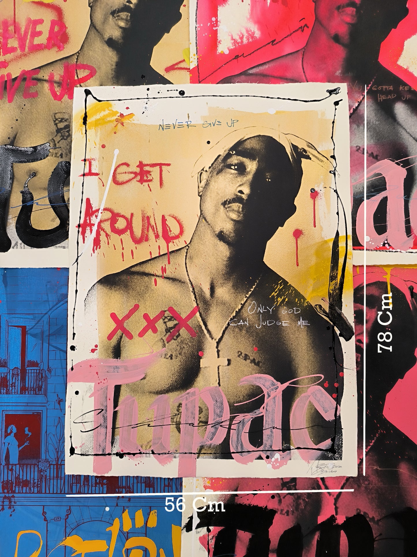 Tupac - Retrato print (Original painting on paper) Arte Urbano Barcelona