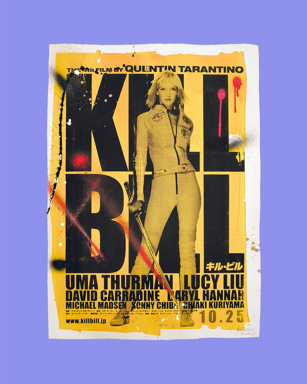 Kill Bill Vol. I - Retrato Print (Original paiting on paper) Arte Urbano Barcelona