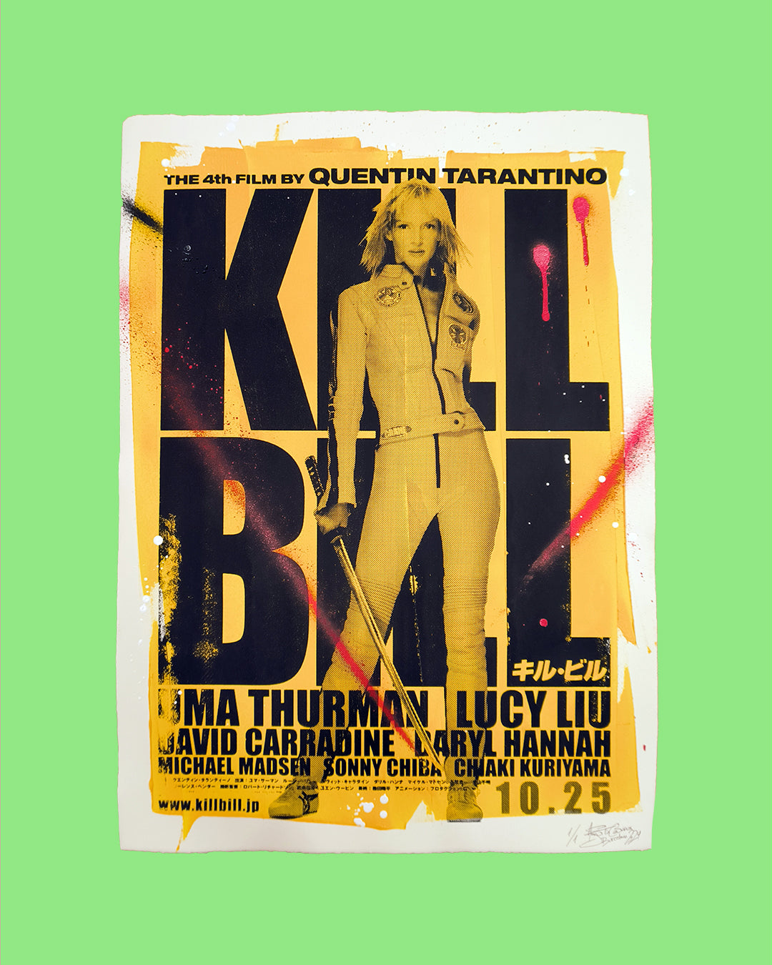 Kill Bill Vol. I - Retrato Print (Original paiting on paper) Arte Urbano Barcelona