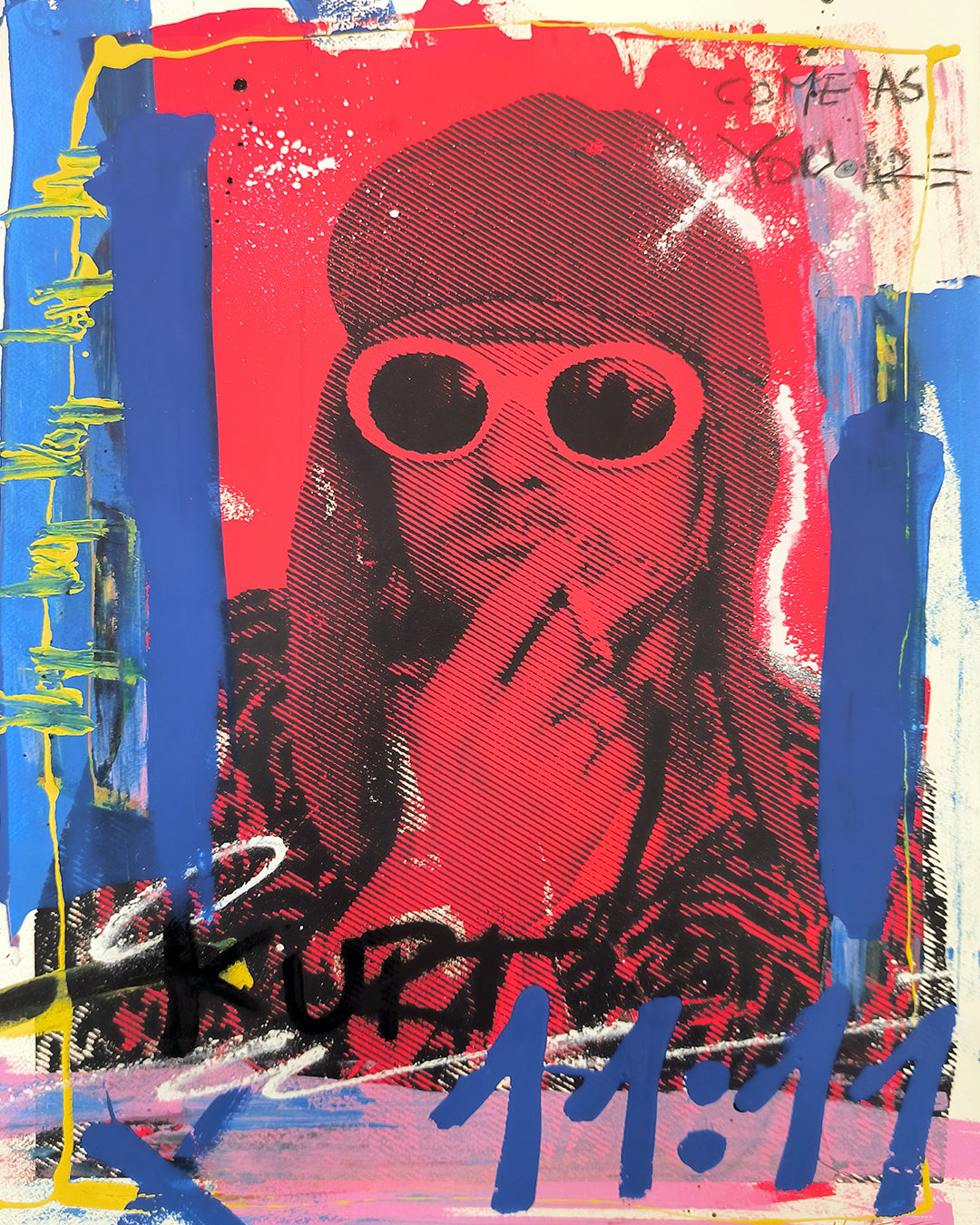 Kurt Cobain - Retrato print (original paiting on paper) Arte urbano Barcelona