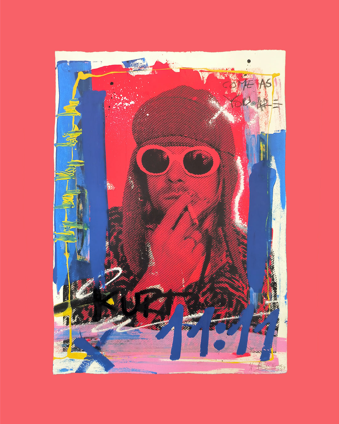 Kurt Cobain - Retrato print (original paiting on paper) Arte urbano Barcelona