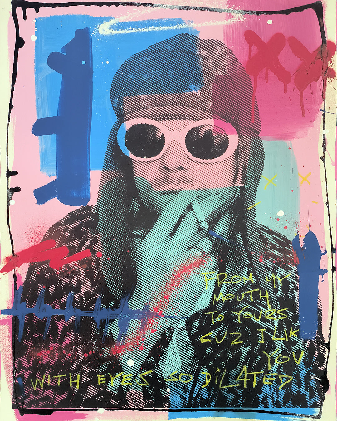 Kurt Cobain - Retrato print (original paiting on paper) Arte urbano Barcelona