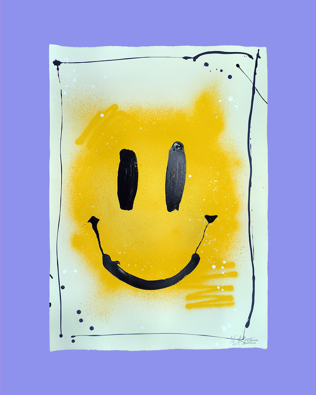 Smile - Retrato print (original paiting on paper) Arte urbano Barcelona