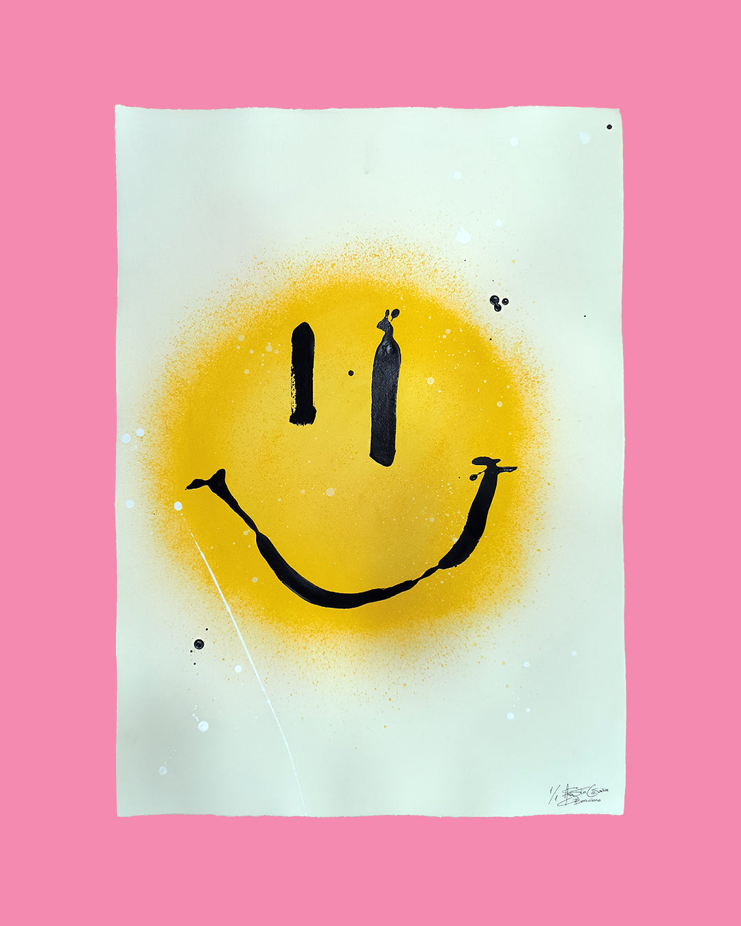 Smile - Retrato print (original paiting on paper) Arte urbano Barcelona