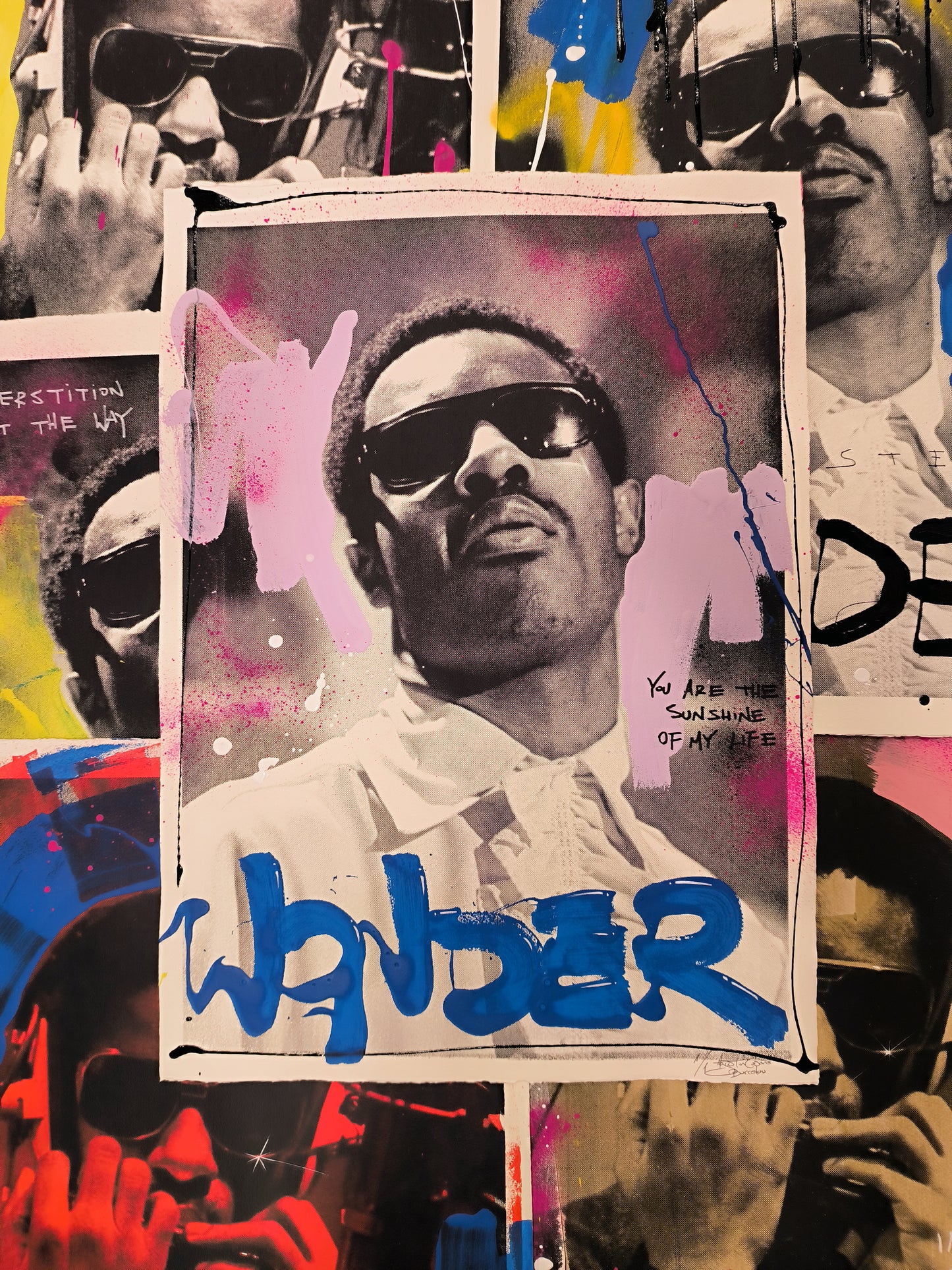 Stevie Wonder - Retrato print (original painting on paper) Arte urbano Barcelona