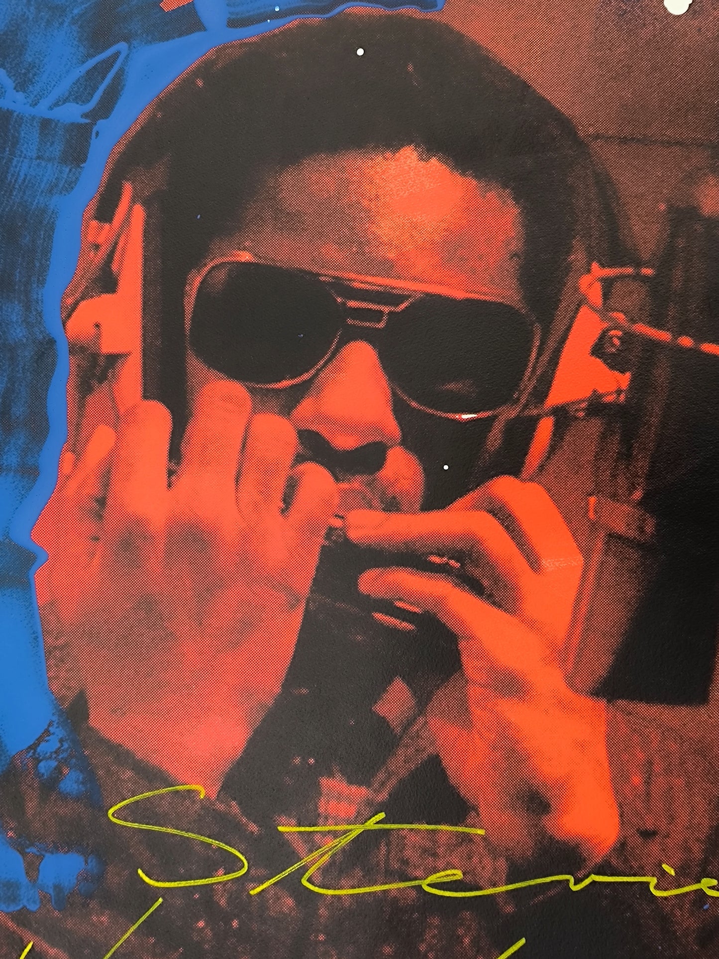Stevie Wonder - Retrato print (original painting on paper) Arte urbano Barcelona