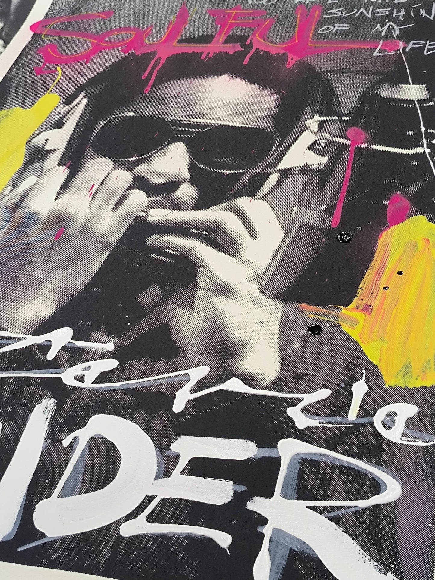 Stevie Wonder - Retrato print (original painting on paper) Arte urbano Barcelona