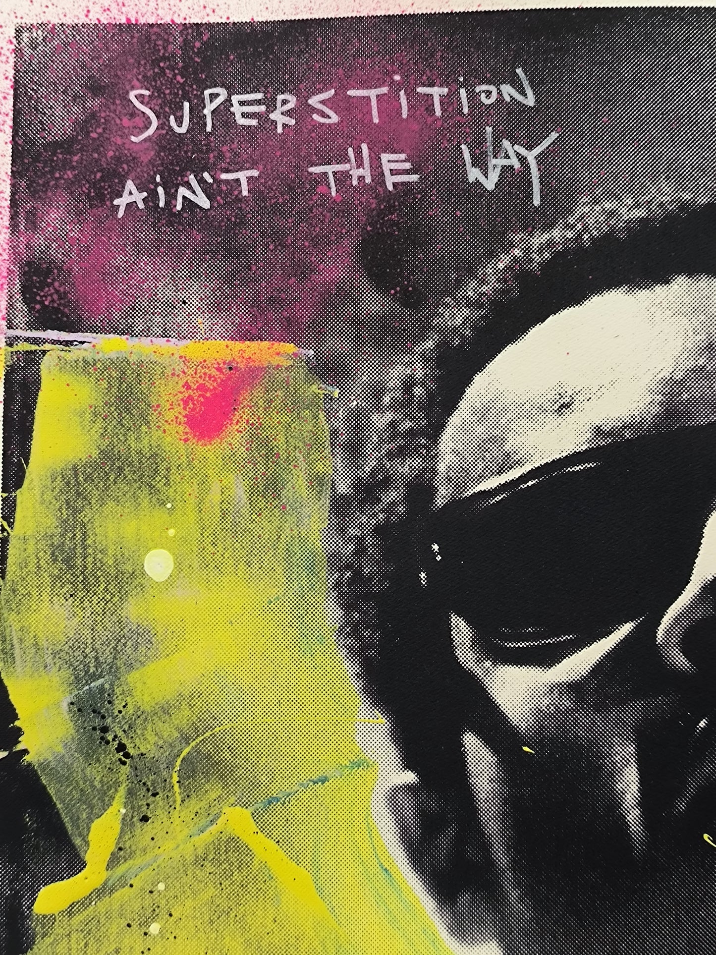 Stevie Wonder - Retrato print (original painting on paper) Arte urbano Barcelona