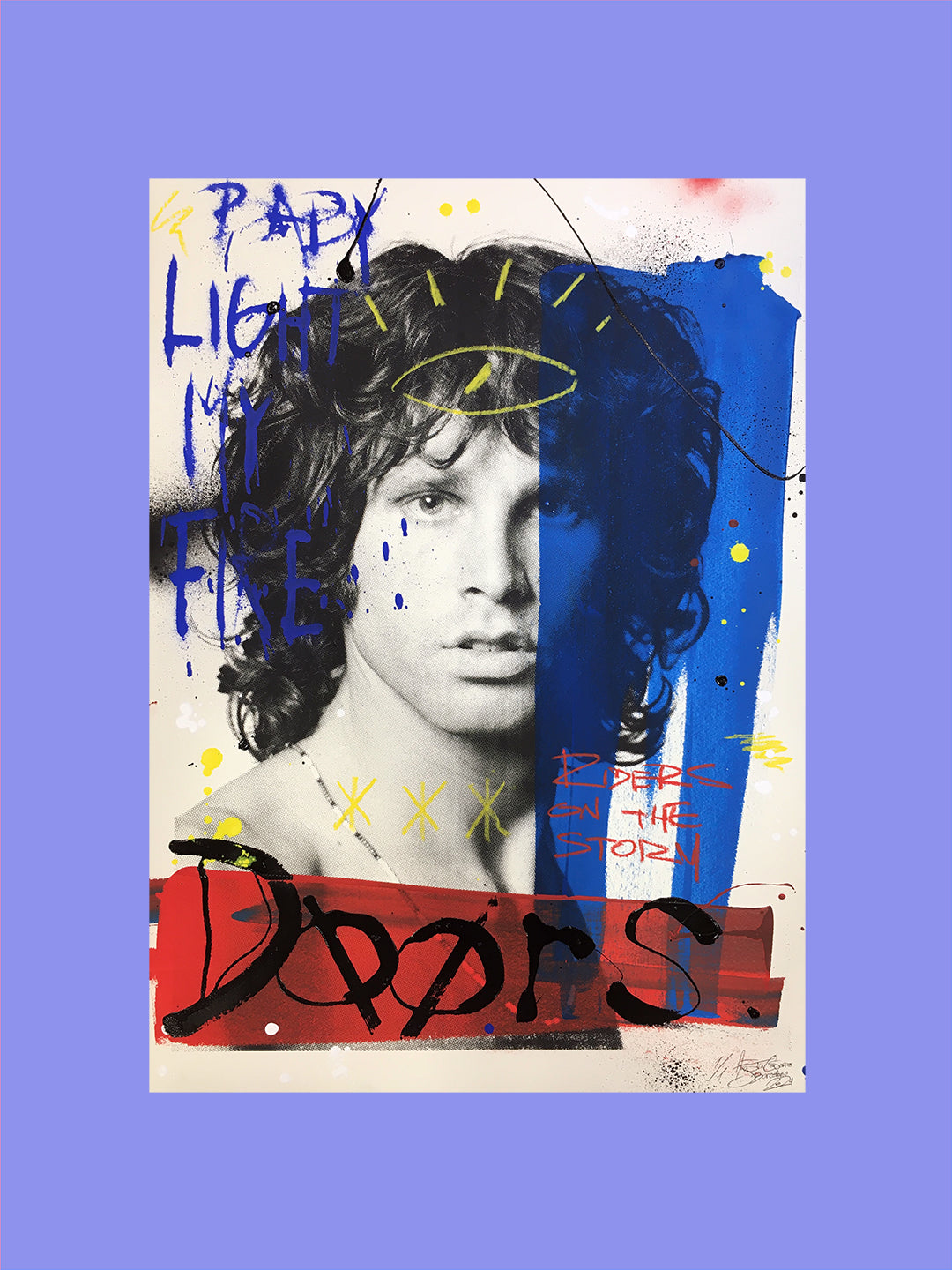 Jim Morrison, The Doors - Retrato print (original painting on paper) Arte Urbano Barcelona