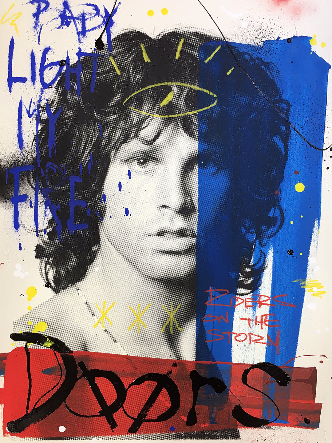 Jim Morrison, The Doors - Retrato print (original painting on paper) Arte Urbano Barcelona