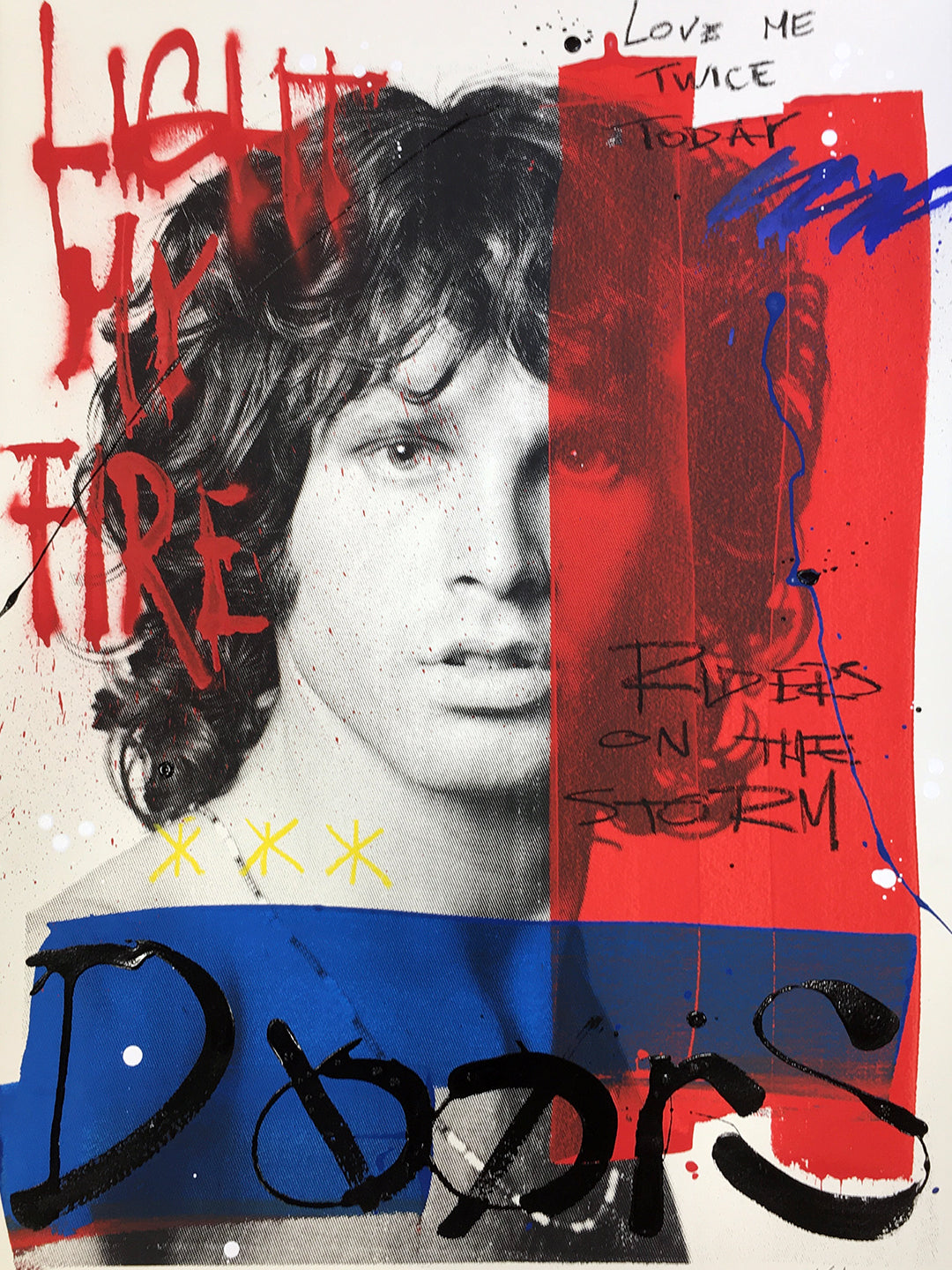 Jim Morrison, The Doors - Retrato print (original painting on paper) Arte Urbano Barcelona