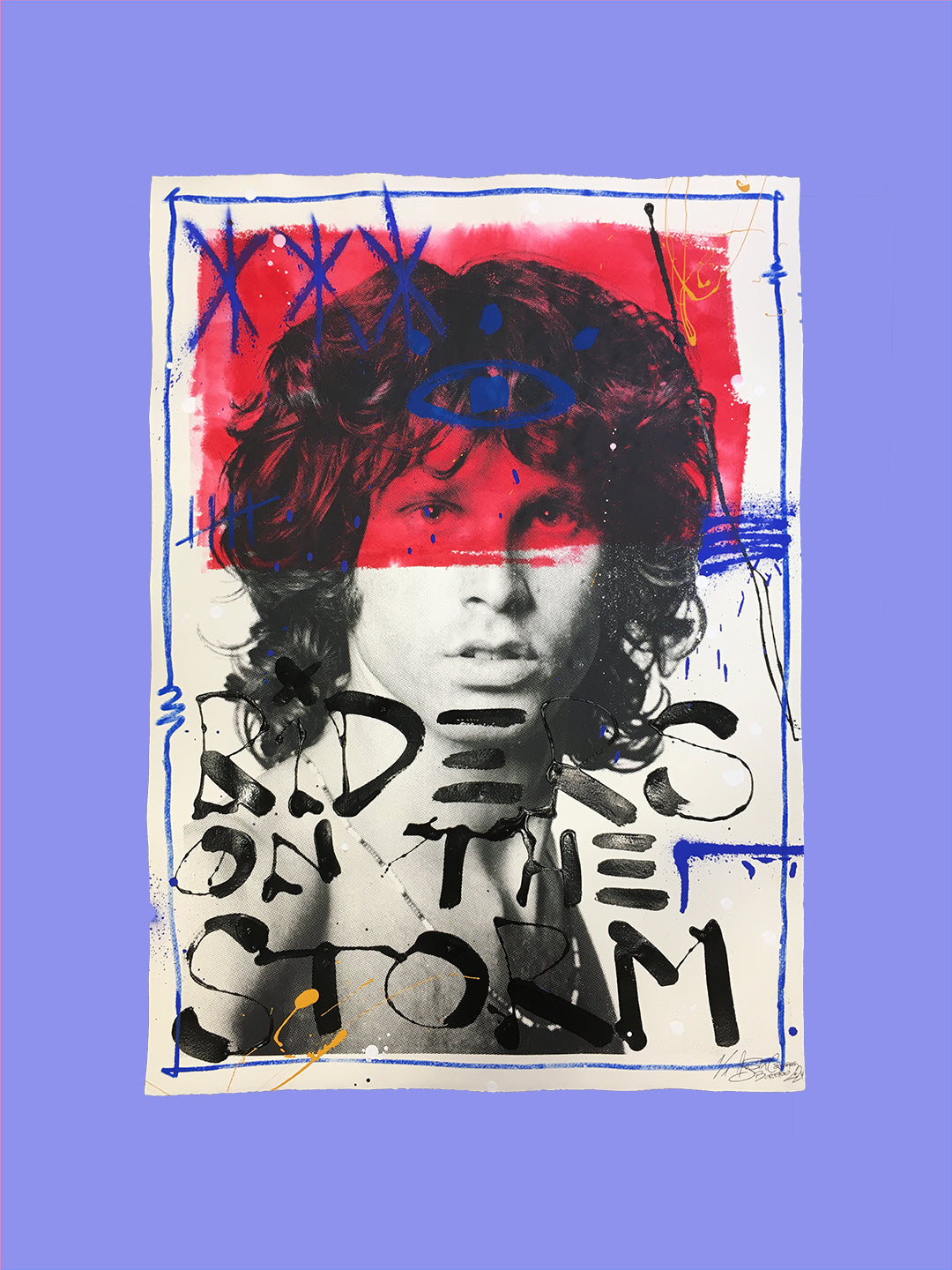 Jim Morrison, The Doors - Retrato print (original painting on paper) Arte Urbano Barcelona