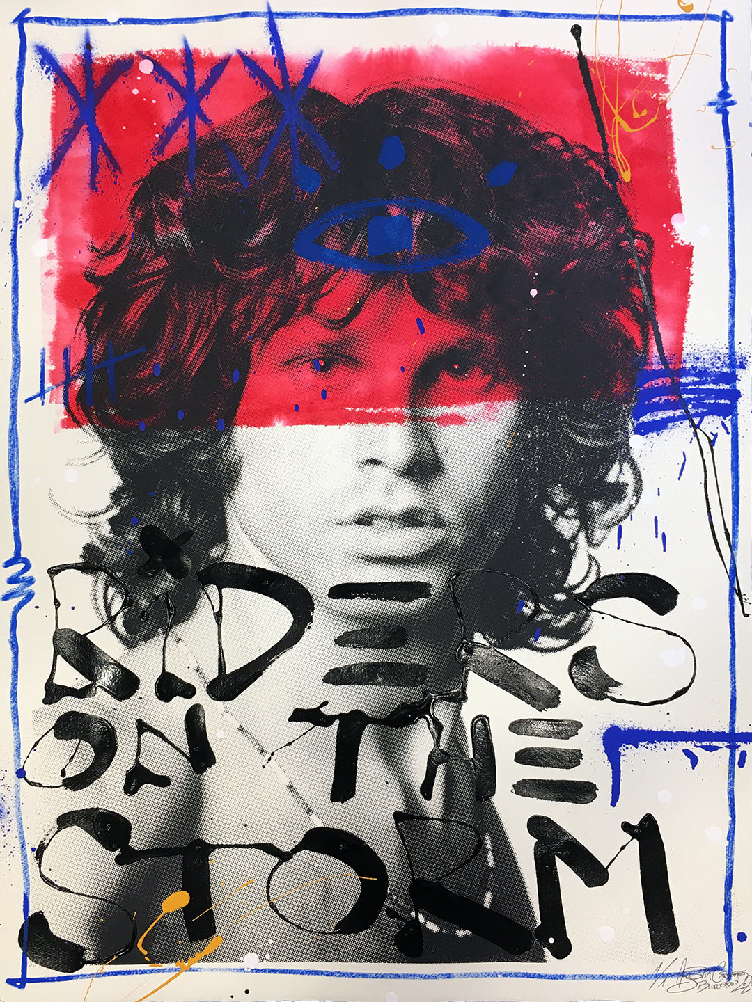 Jim Morrison, The Doors - Retrato print (original painting on paper) Arte Urbano Barcelona