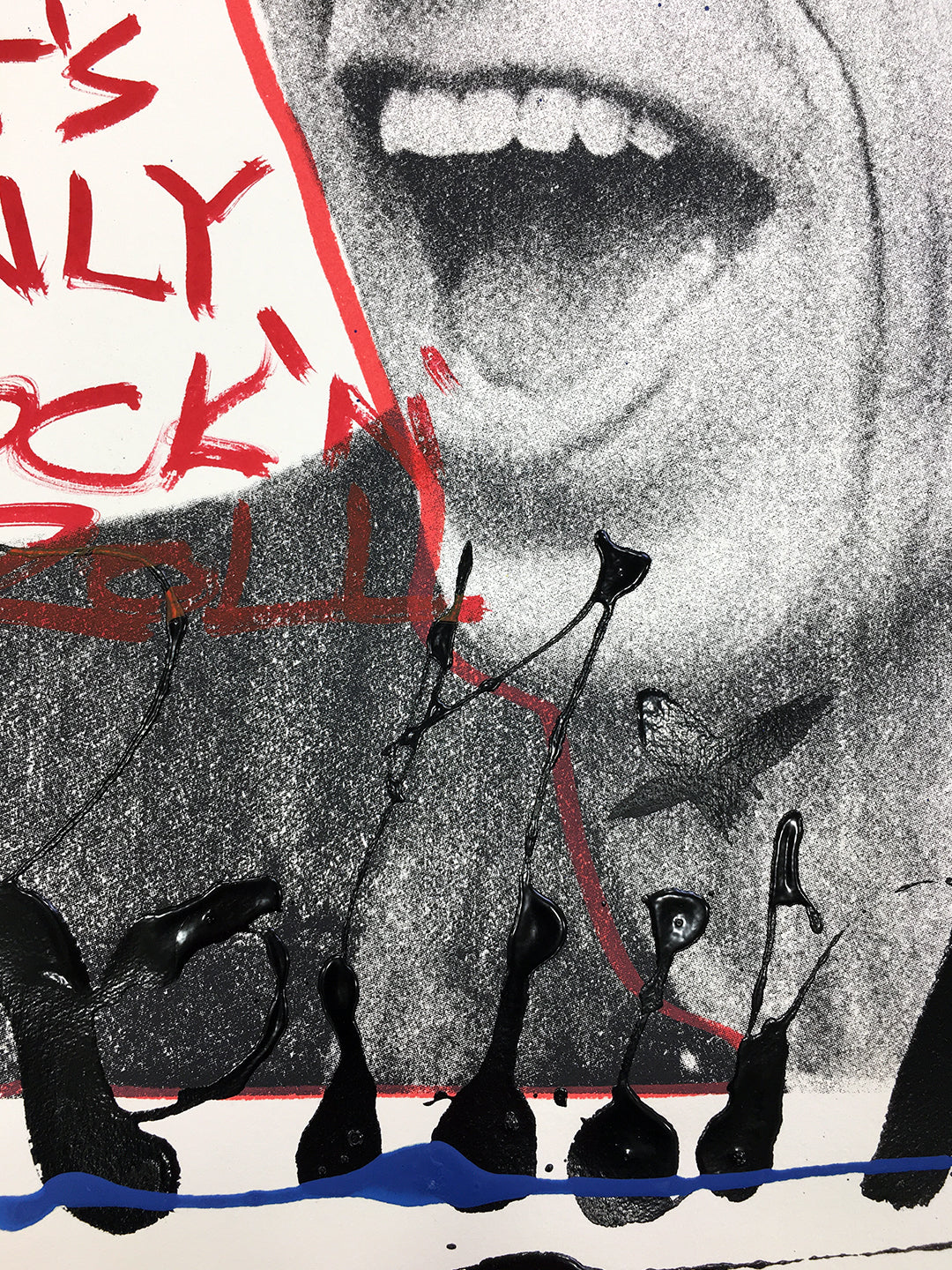 Mick Jagger, The Rolling Stones - Retrato print (original painting on paper) Arte Urbano Barcelona
