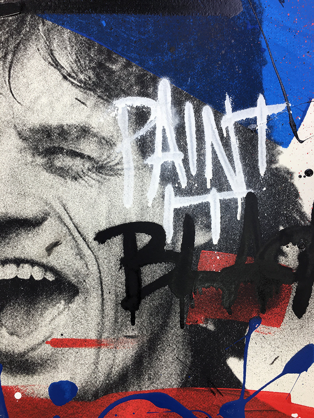 Mick Jagger, The Rolling Stones - Retrato print (original painting on paper) Arte Urbano Barcelona