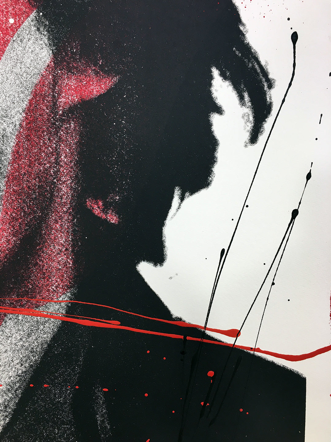 Mick Jagger, The Rolling Stones - Retrato print (original painting on paper) Arte Urbano Barcelona