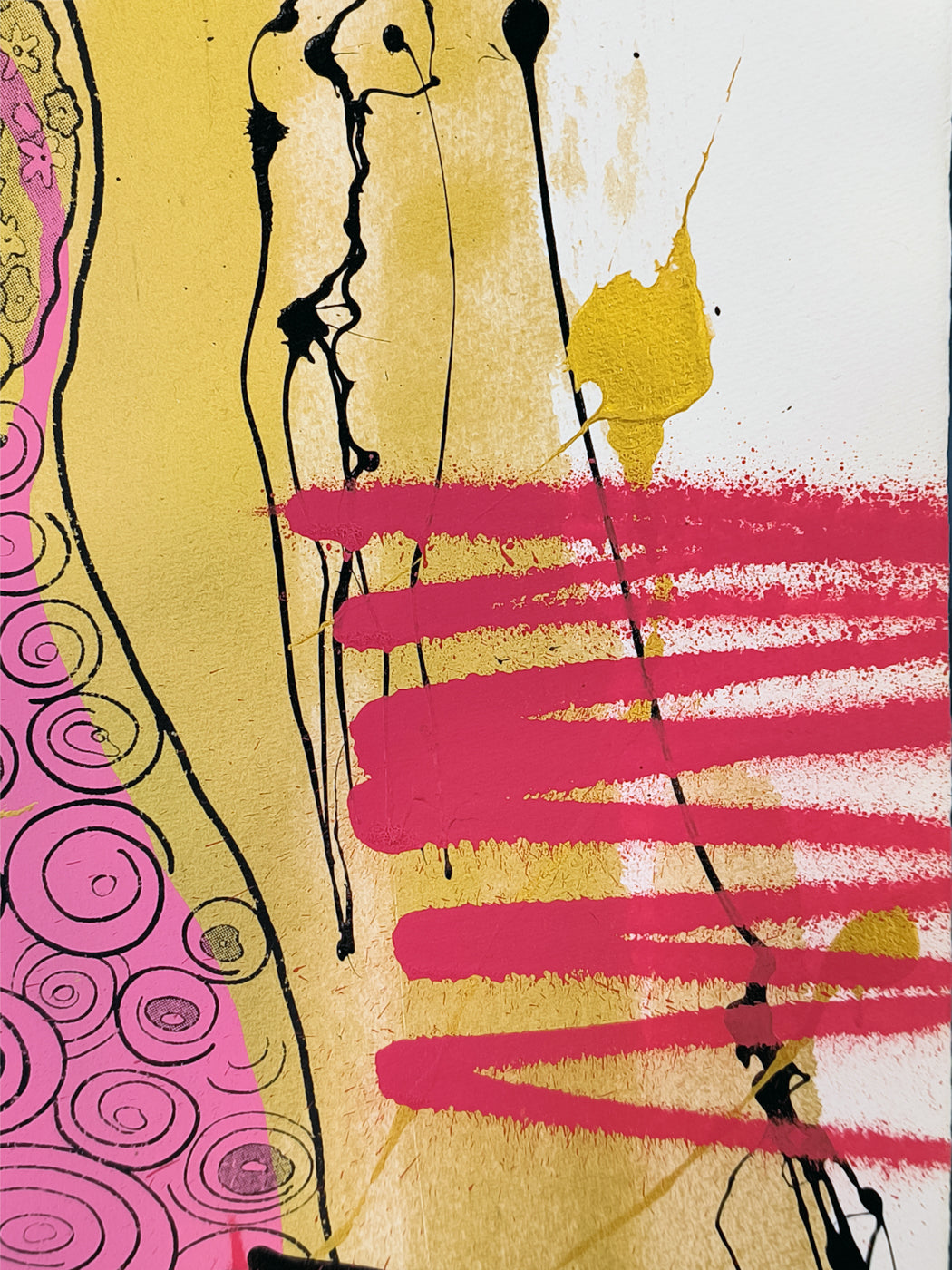 El Beso de Klimt: Fusión de Amor y Arte Urbano Contemporáneo - Retrato Print (original painting on paper)