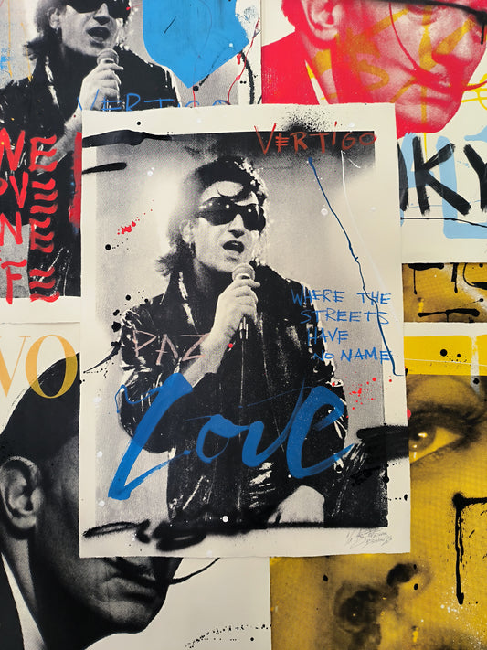 Bono - Retrato print (original painting on paper) Arte Urbano Barcelona