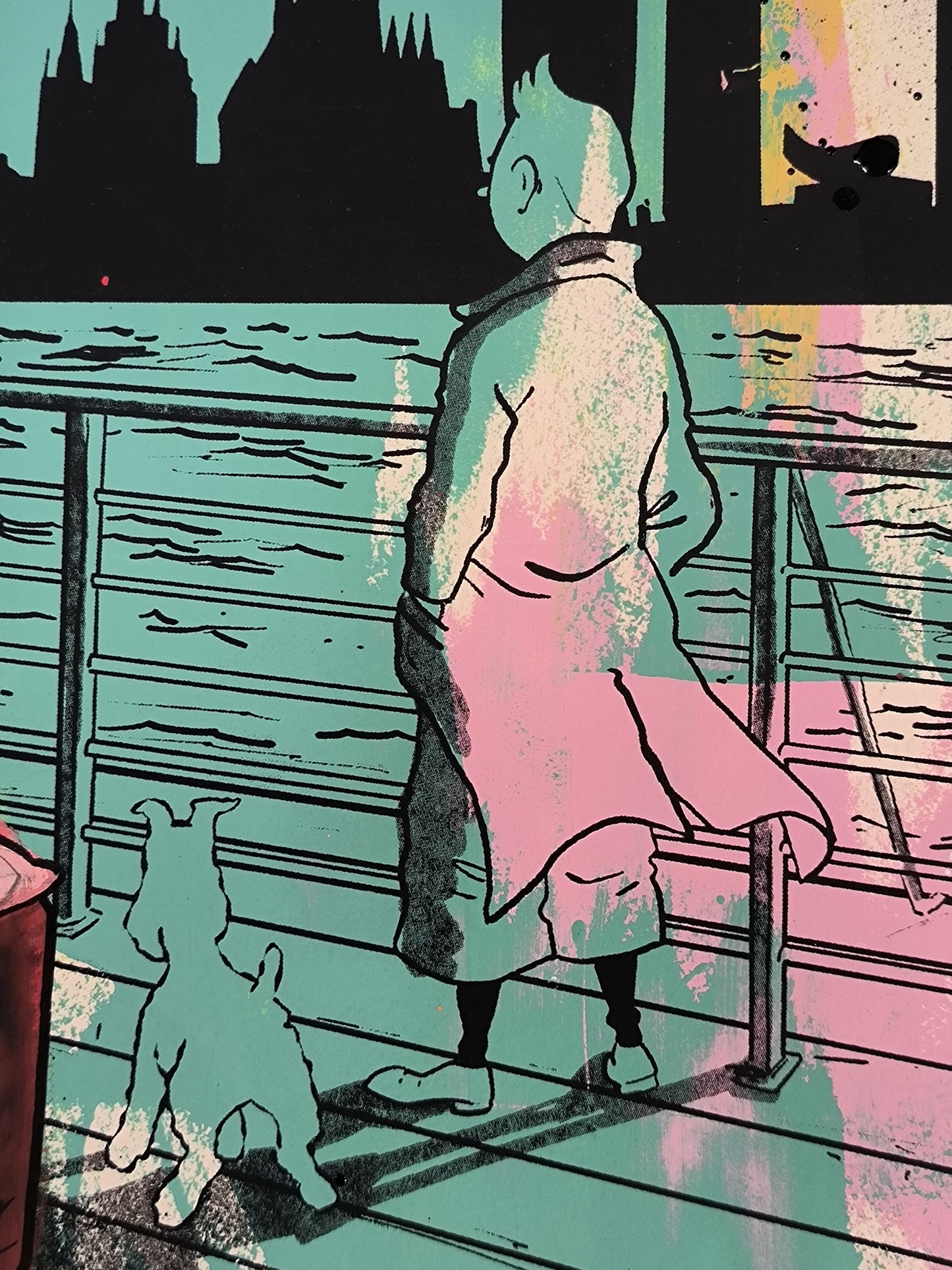 Tintin - Retrato print (Original painting on paper) contemporary art Barcelona