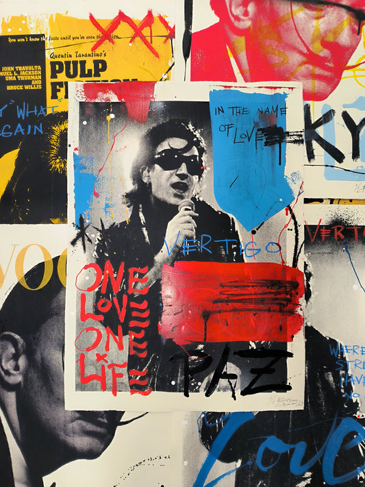 Bono - Retrato print (original painting on paper) Arte Urbano Barcelona