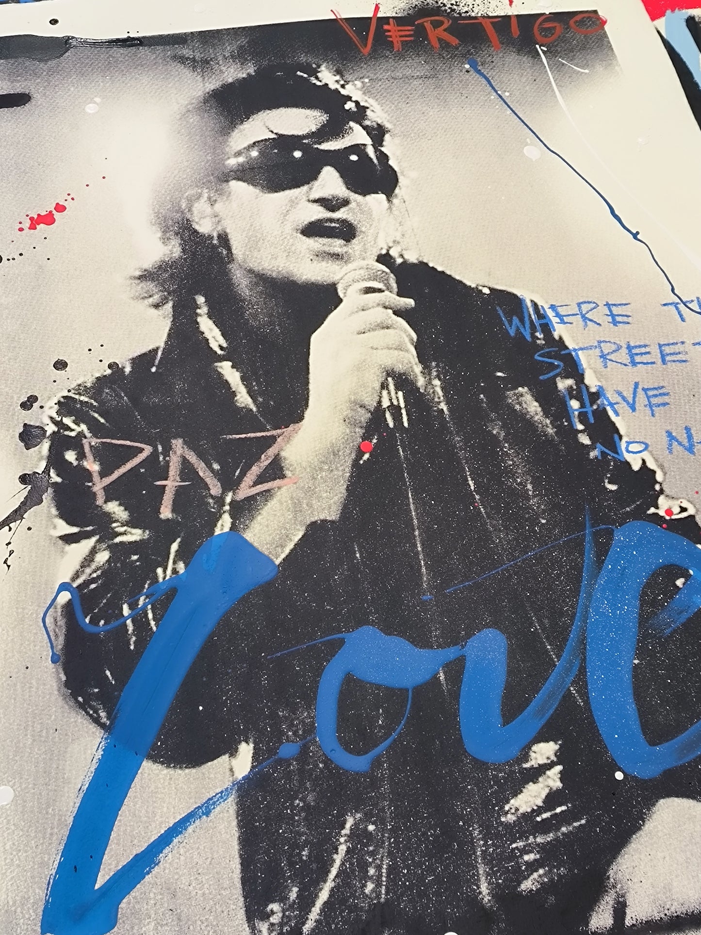 Bono - Retrato print (original painting on paper) Arte Urbano Barcelona