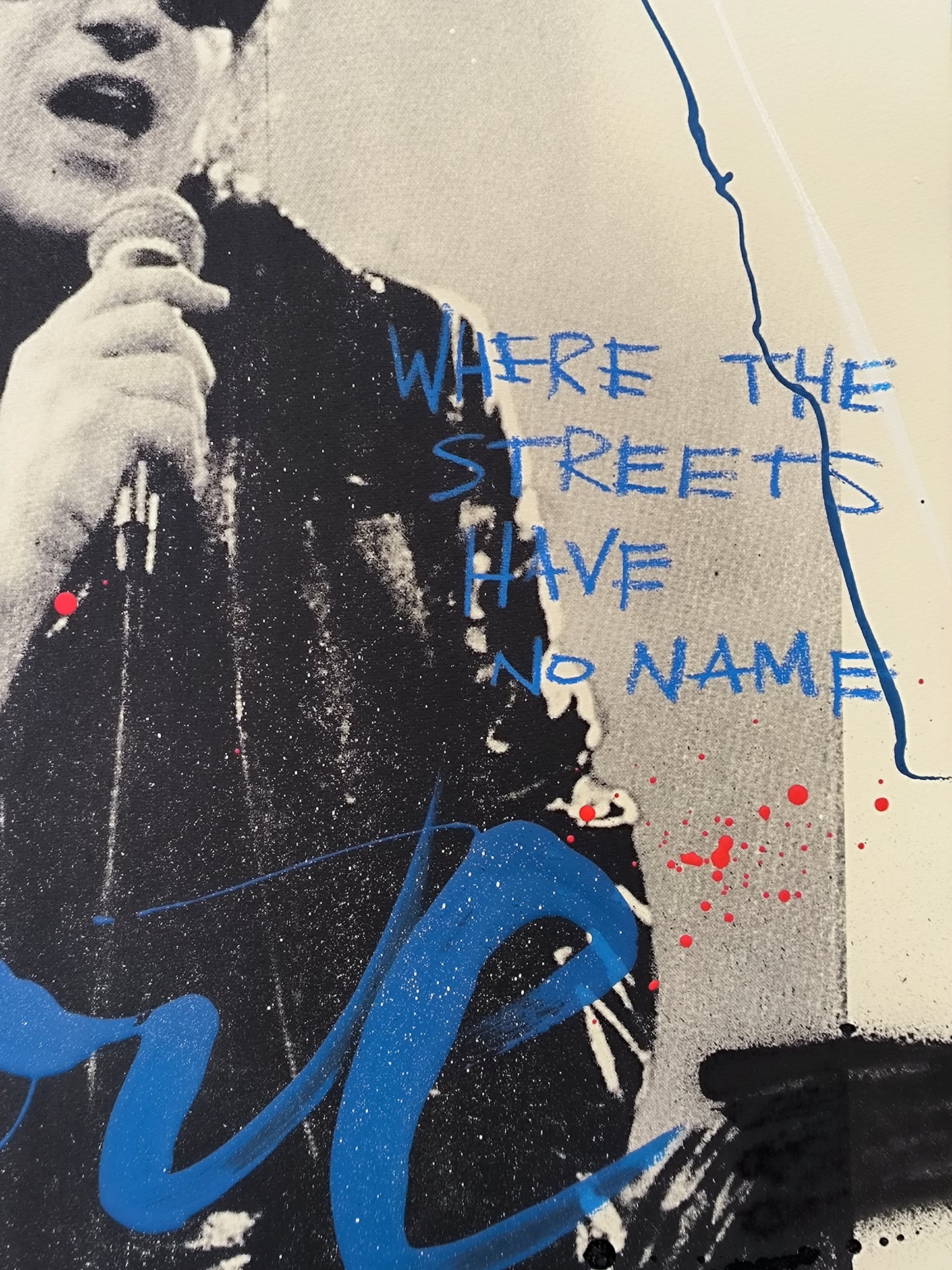 Bono - Retrato print (original painting on paper) Arte Urbano Barcelona