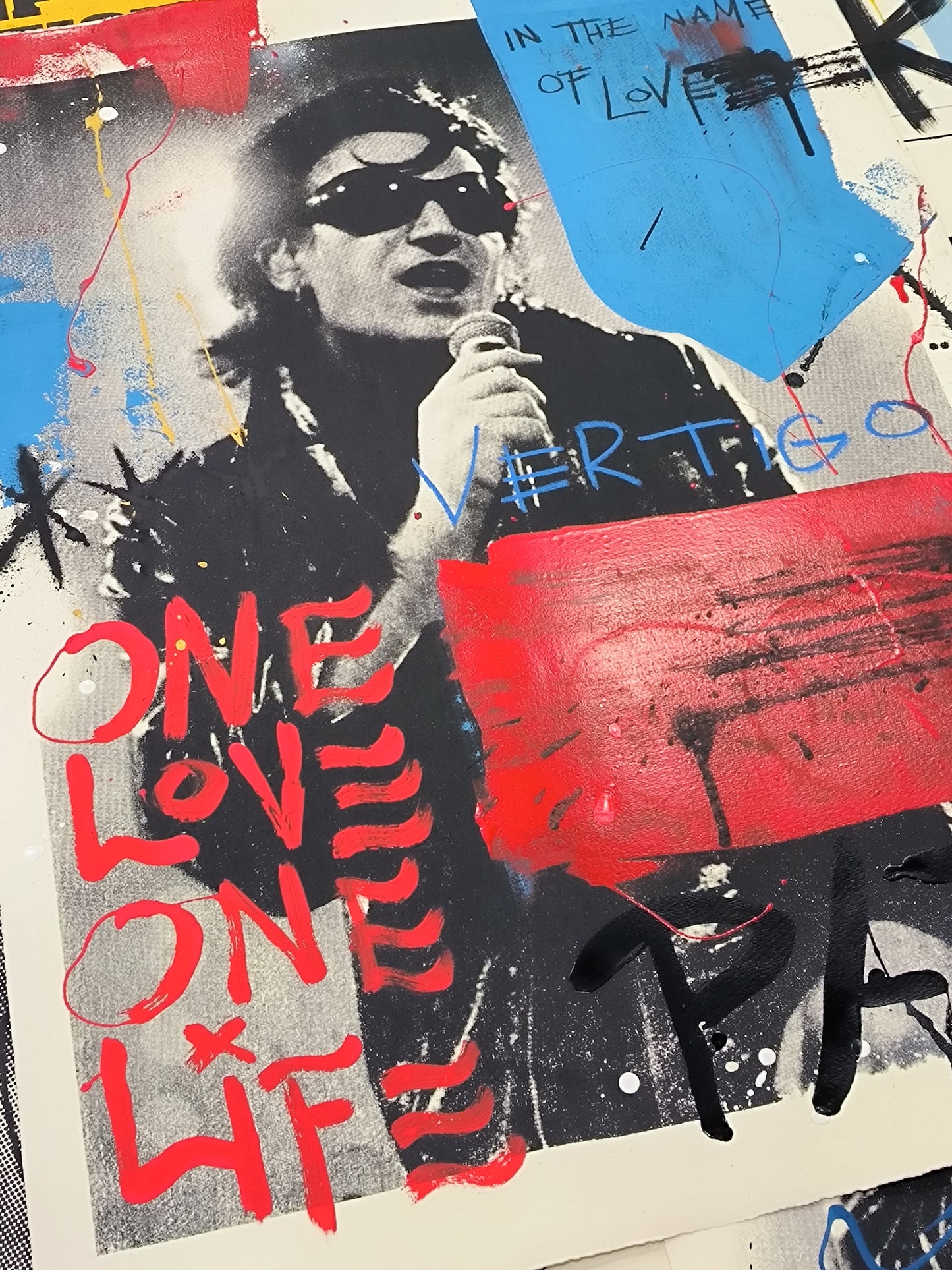 Bono - Retrato print (original painting on paper) Arte Urbano Barcelona