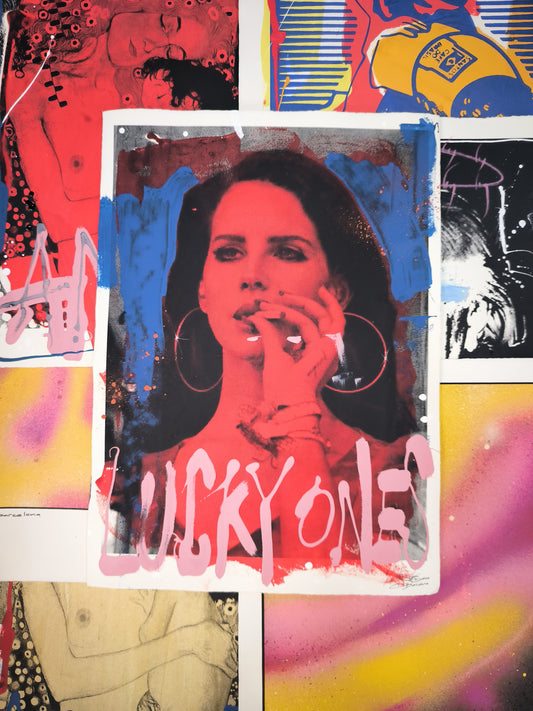 Lana del Rey - Retrato print (original painting on paper) Arte urbano Barcelona
