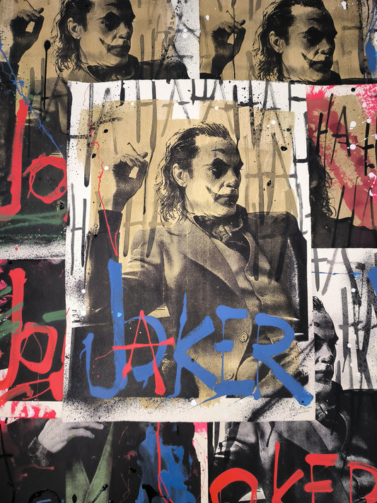 Joker - Retrato print (original painting on paper) Arte Urbano Barcelona