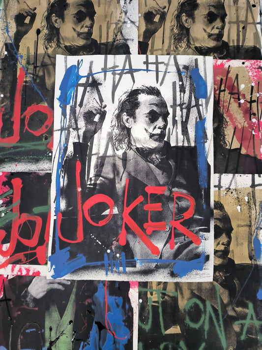 Joker - Retrato print (original painting on paper) Arte Urbano Barcelona