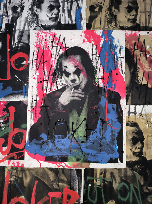 Joker - Retrato print (original painting on paper) Arte Urbano Barcelona