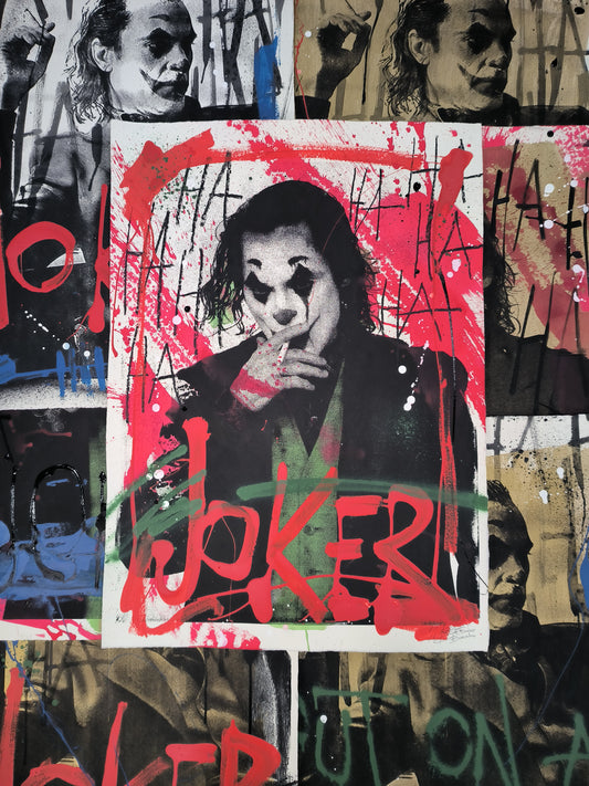 Joker - Retrato print (original painting on paper) Arte Urbano Barcelona
