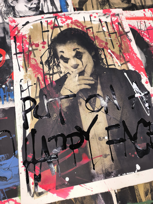 Joker - Retrato print (original painting on paper) Arte Urbano Barcelona