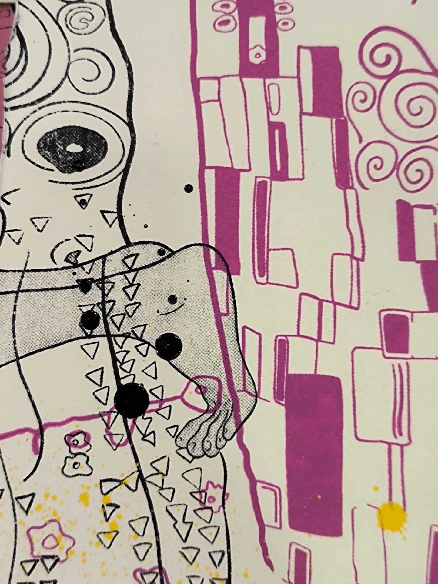 El Beso de Klimt - Retrato print (original painting on paper) Arte Urbano Barcelona