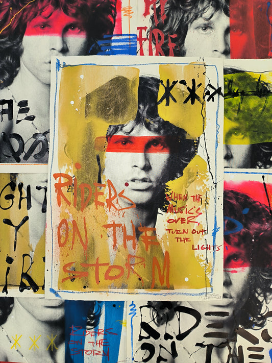 Jim Morrison - Retrato print (original painting on paper) Arte Urbano Barcelona